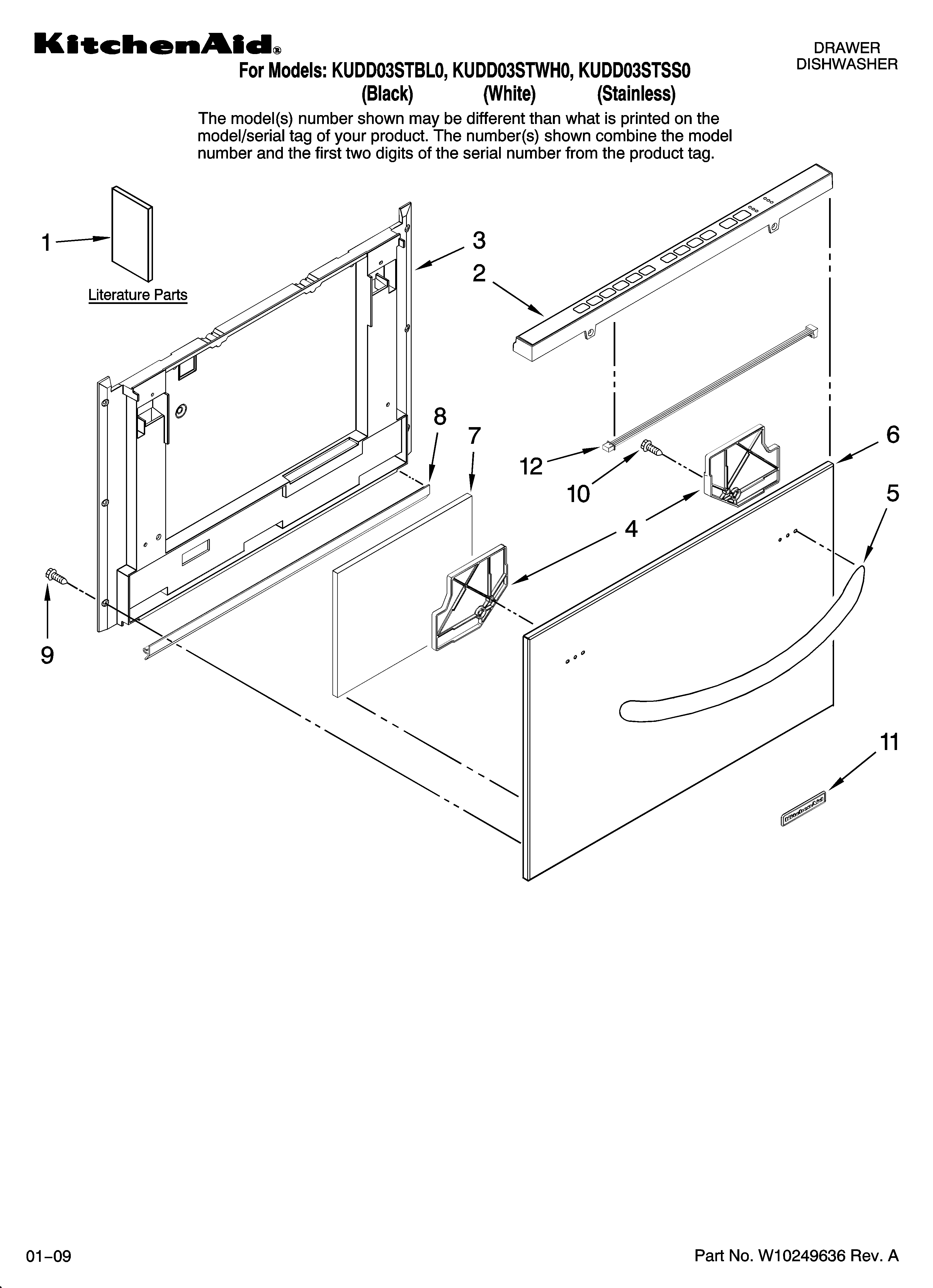 Front panel parts