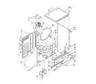 Whirlpool LTE5243DQ8 dryer cabinet and motor parts diagram