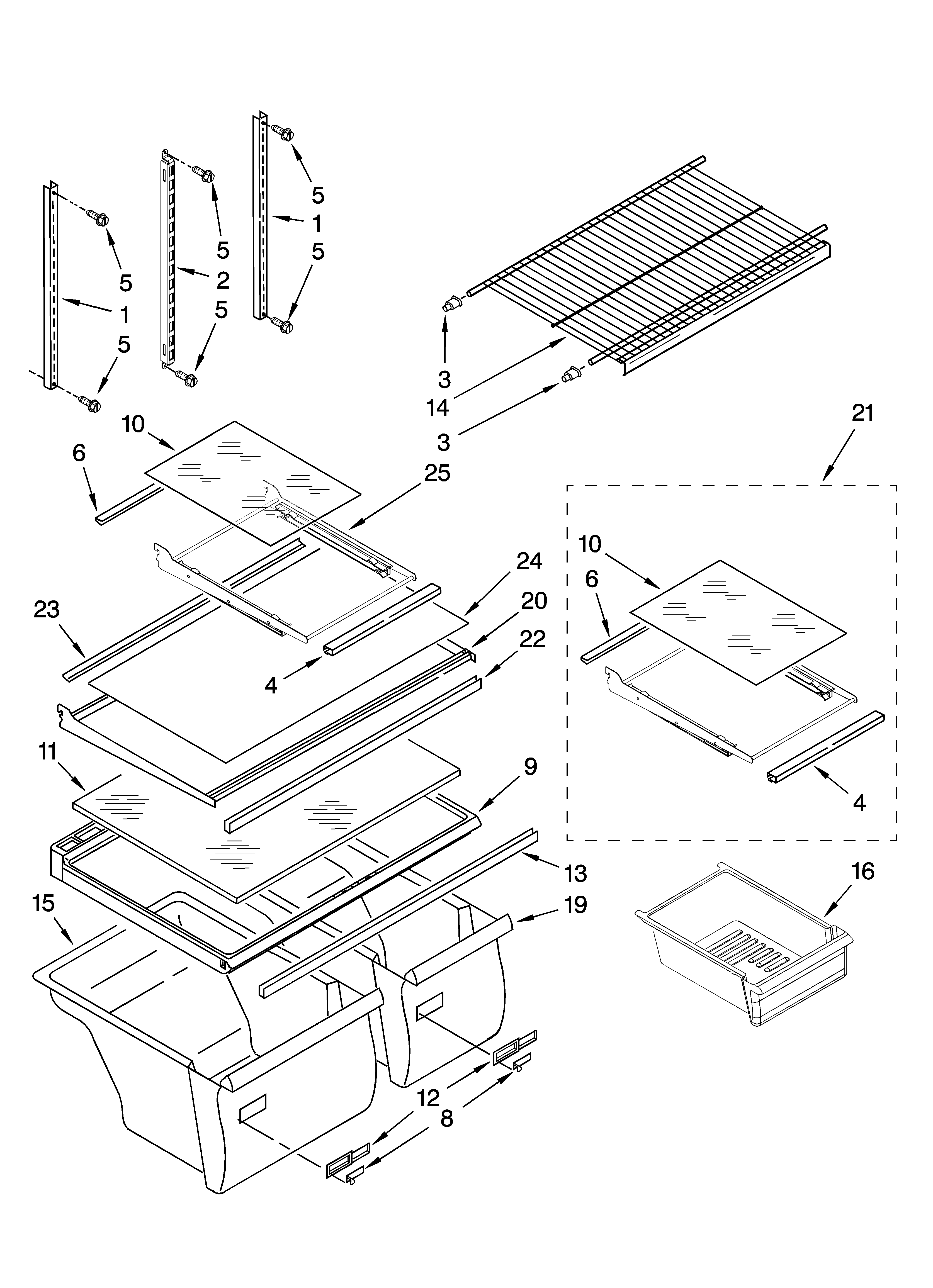 Shelf parts