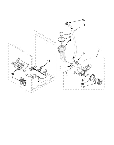 Pump and motor parts, optional parts (not included)
