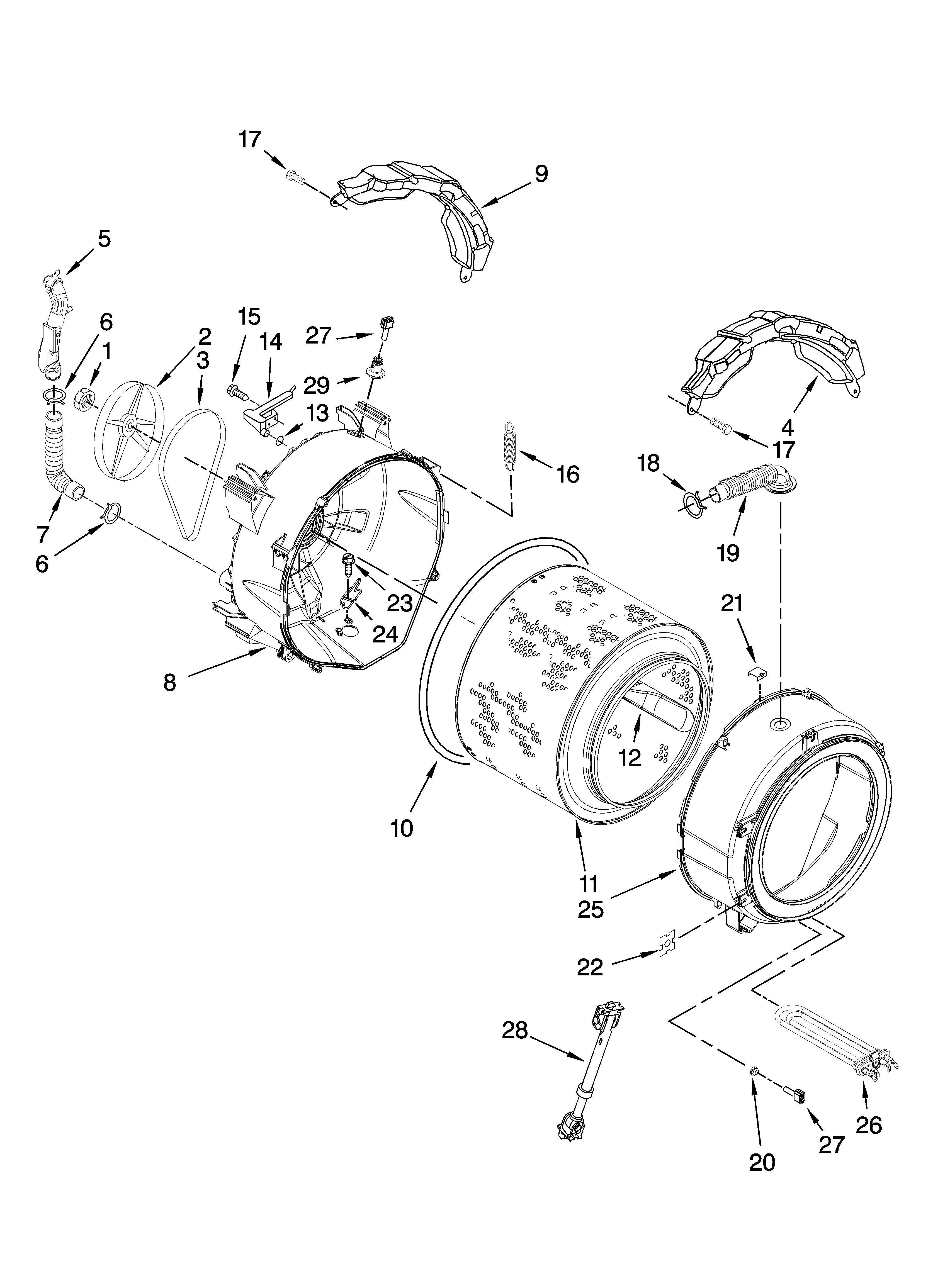 Tub and basket parts