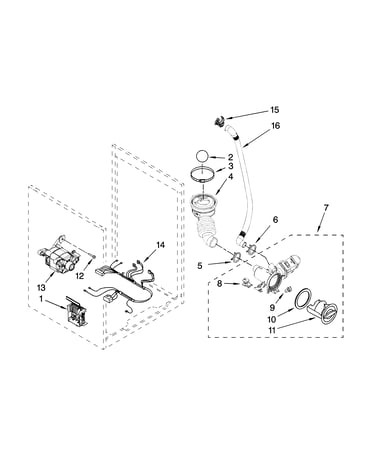 Pump and motor parts, optional parts (not included)