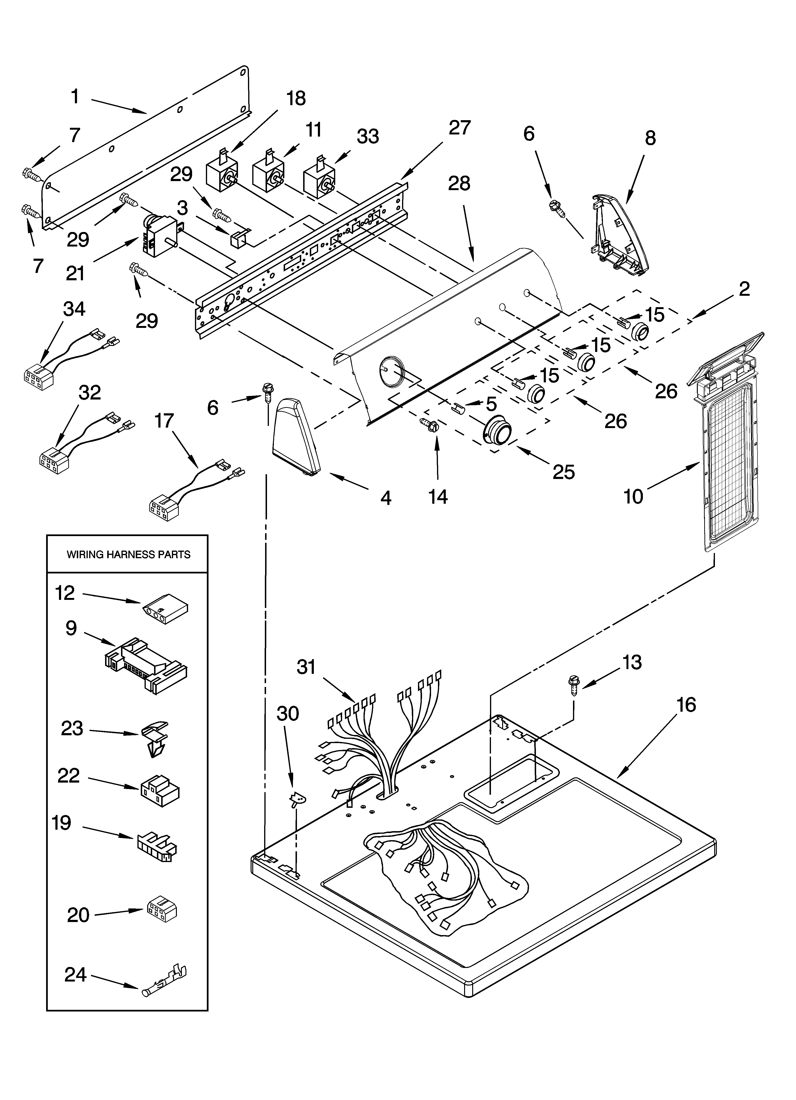 Top and console parts