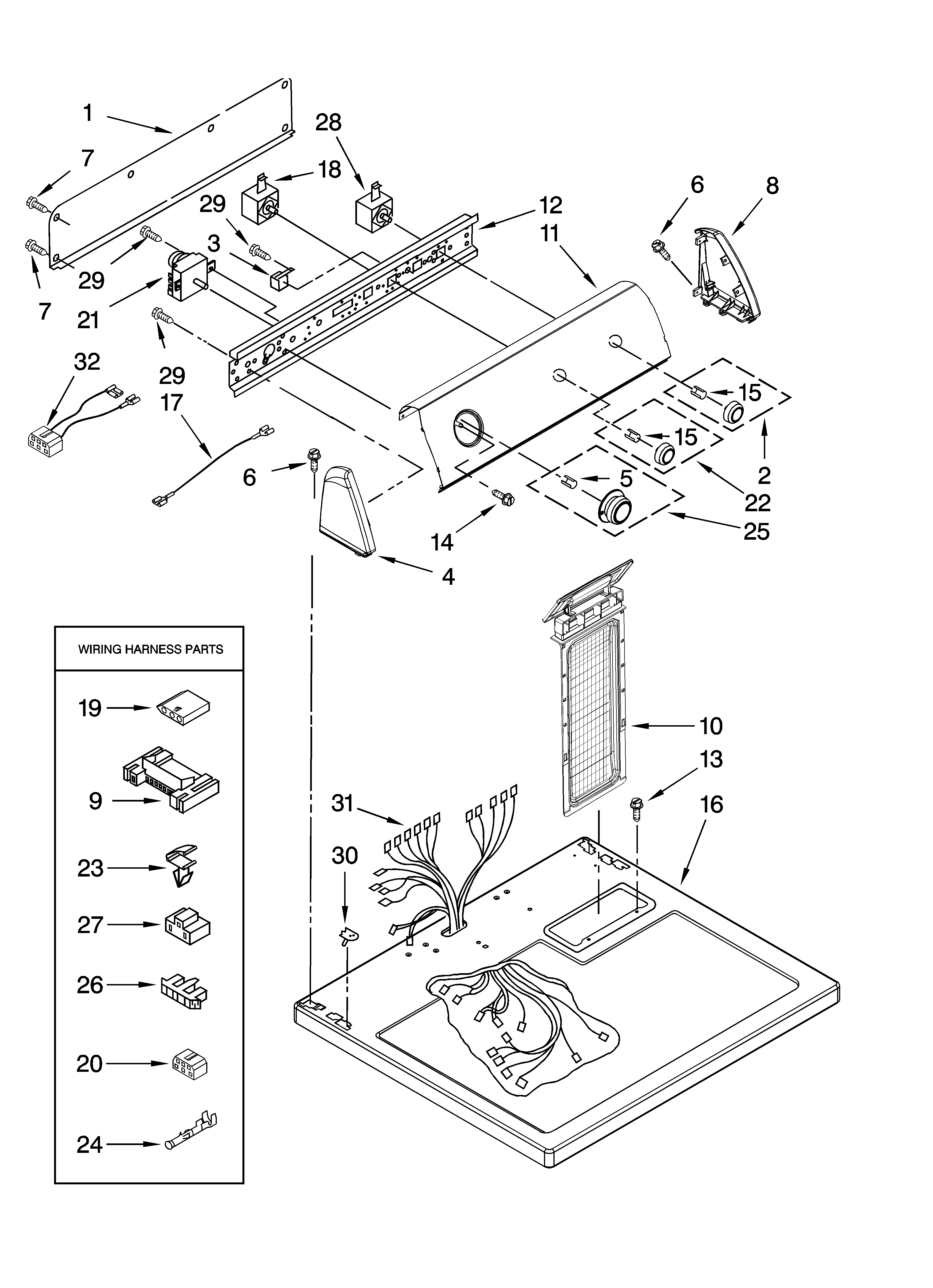 Top and console parts
