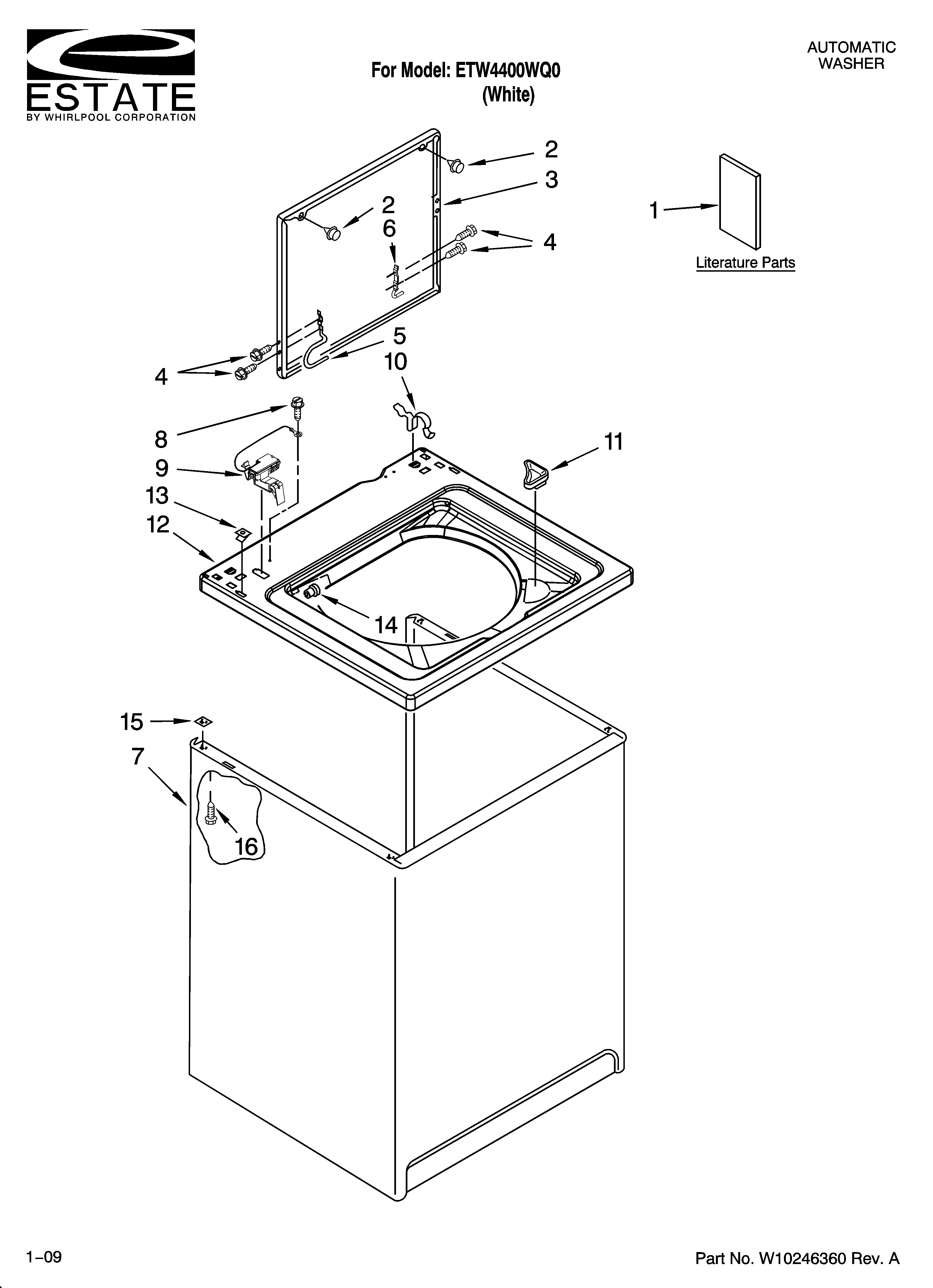 Top and cabinet parts