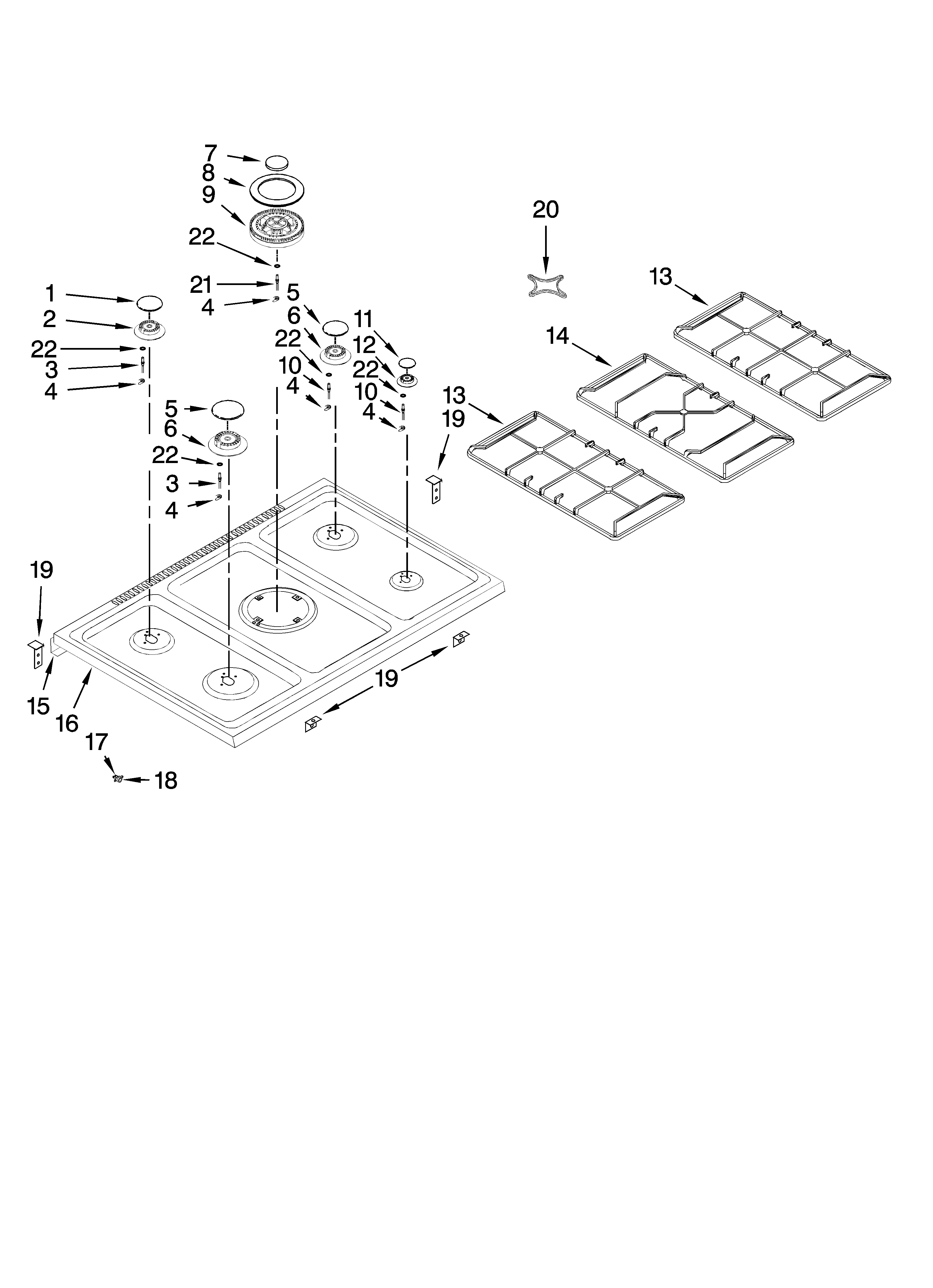 Cooktop parts