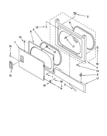 Dryer front panel and door parts