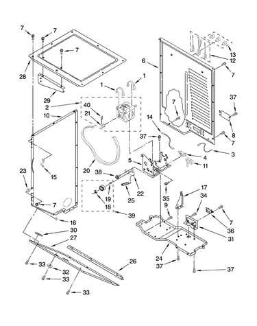 Dryer cabinet and motor parts