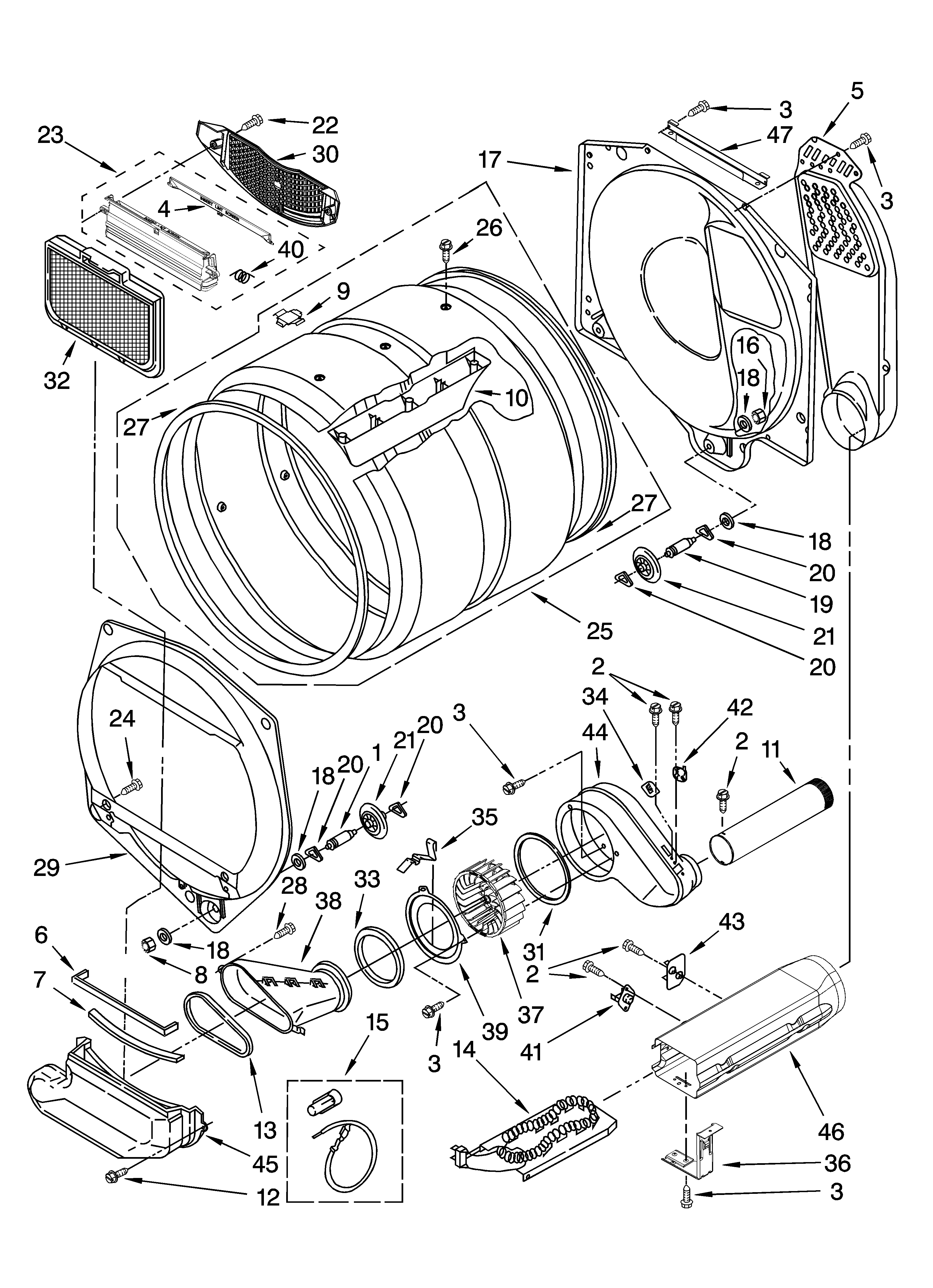 Dryer bulkhead parts