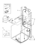 Dryer support and washer harness parts