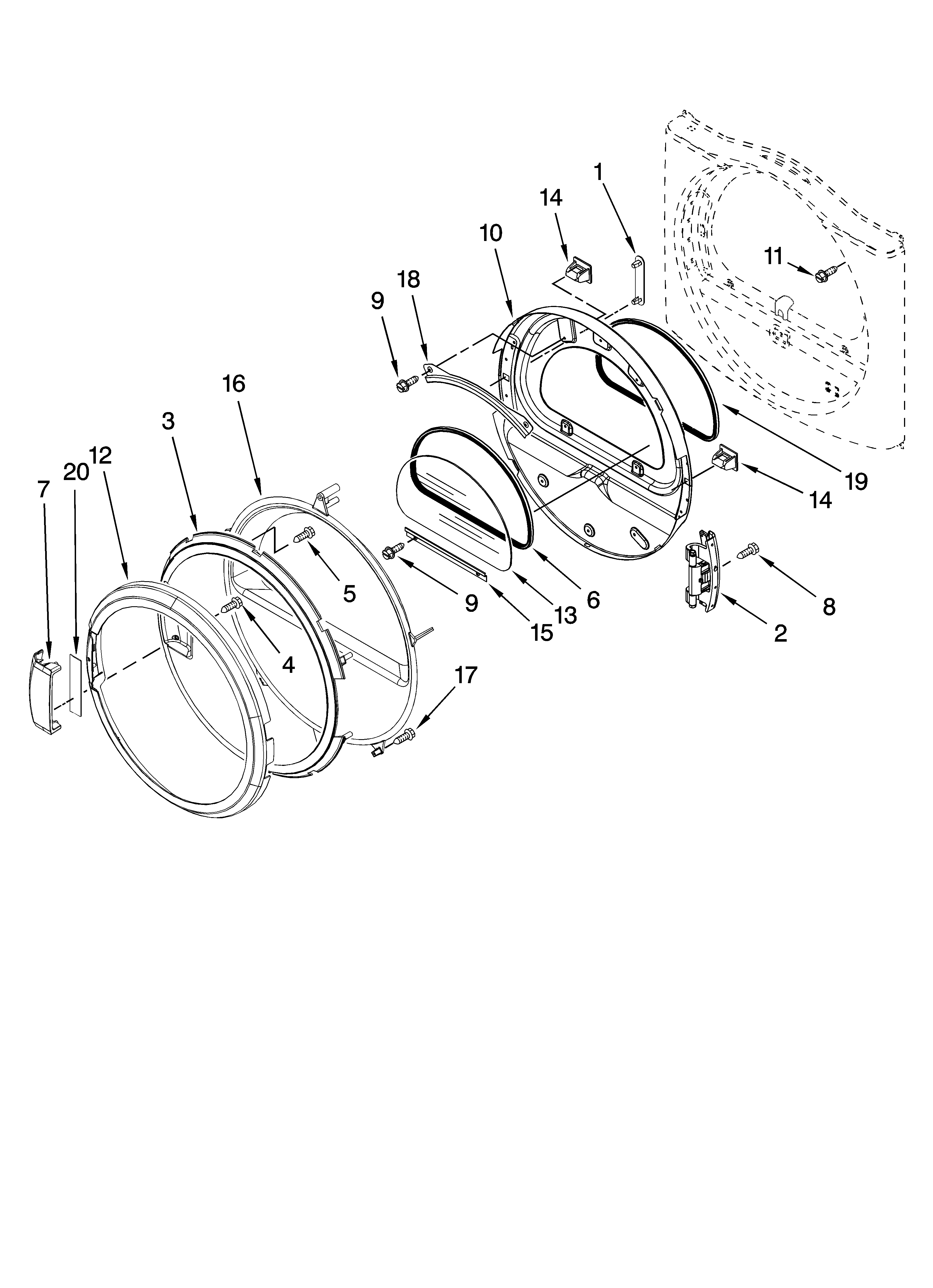 Door parts, optional parts (not included)