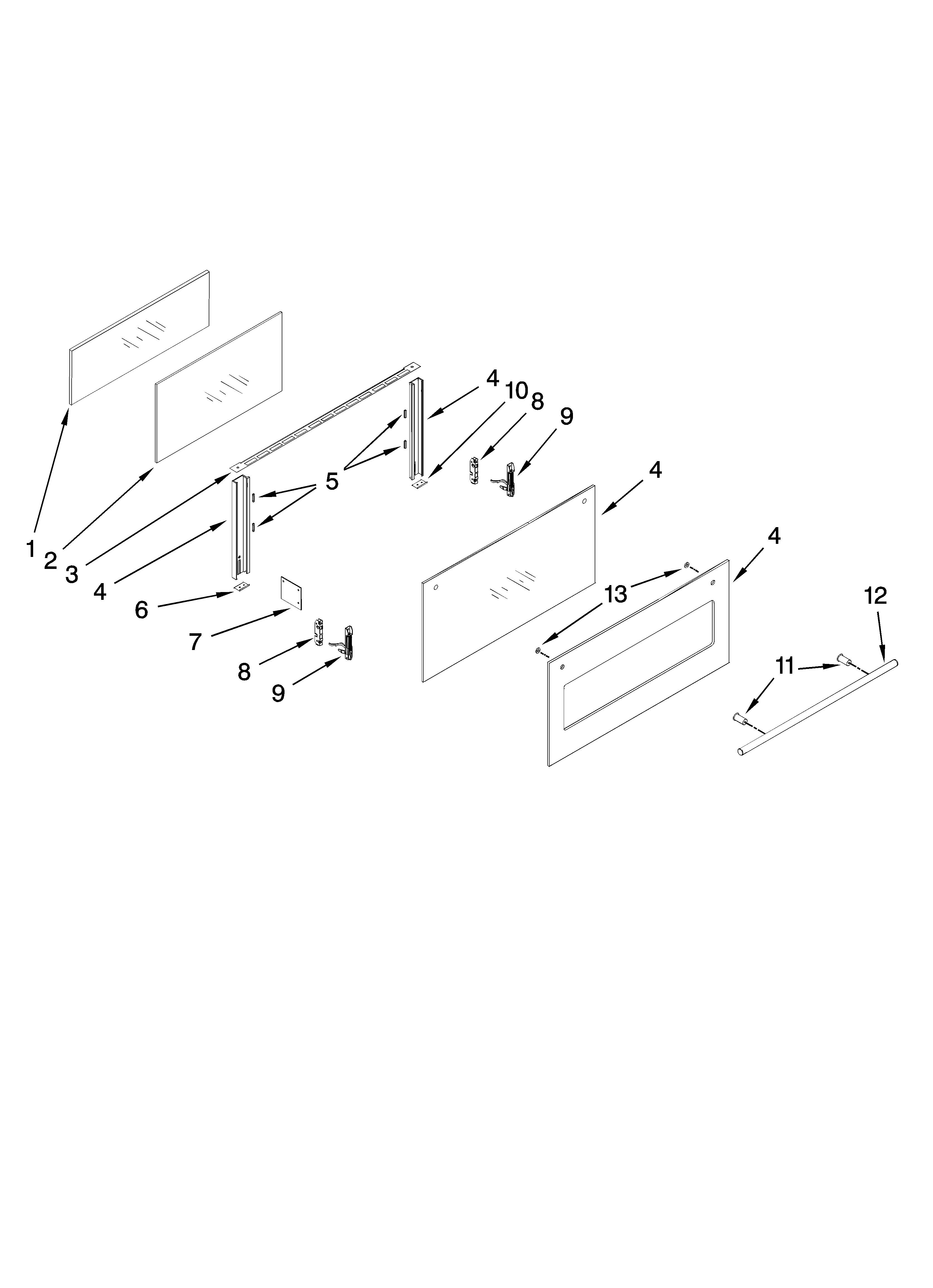 Oven door parts