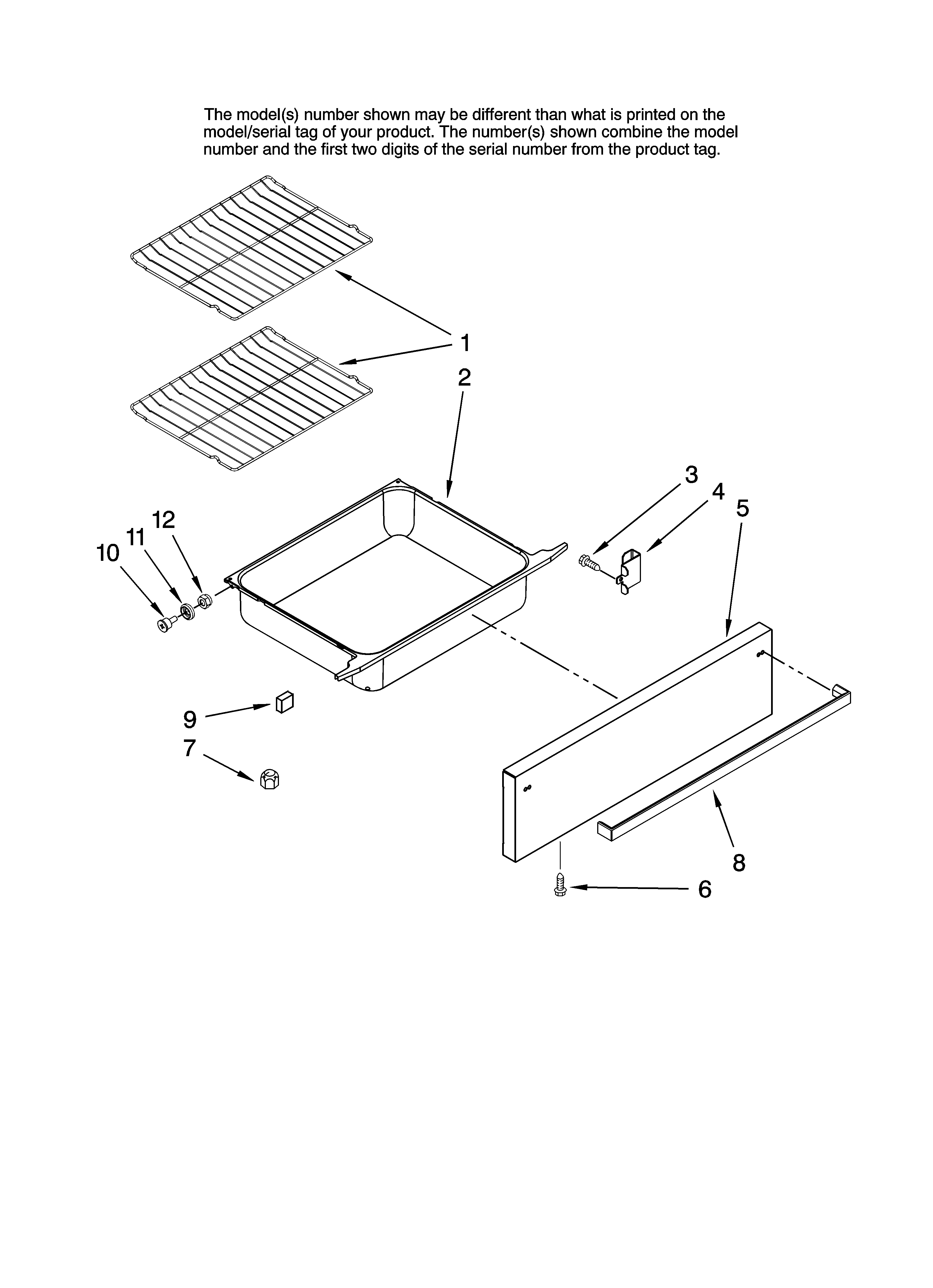Drawer and rack parts
