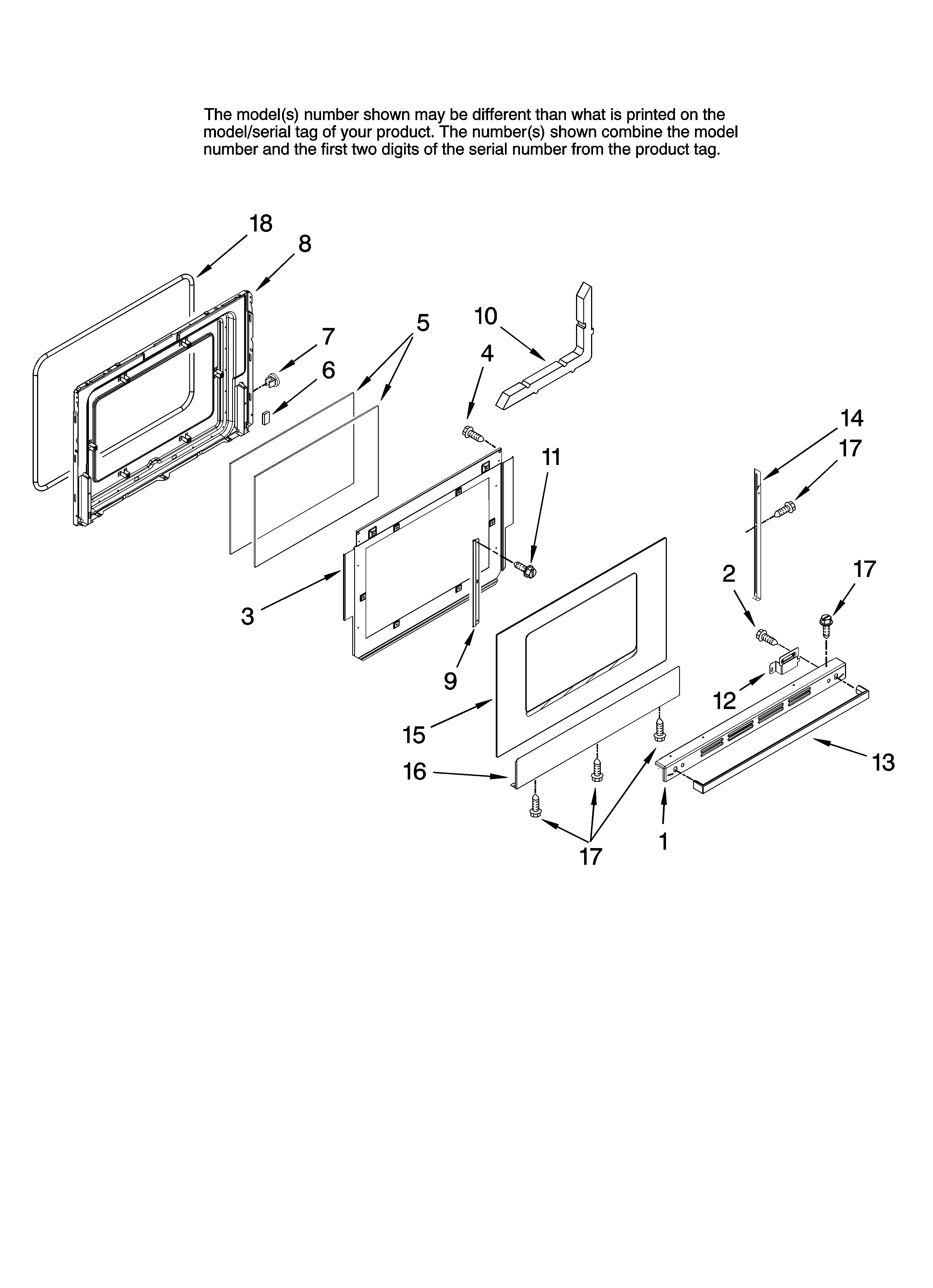 Door parts, optional parts (not included)
