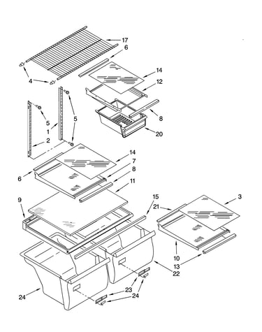 Shelf parts, optional parts (not included)