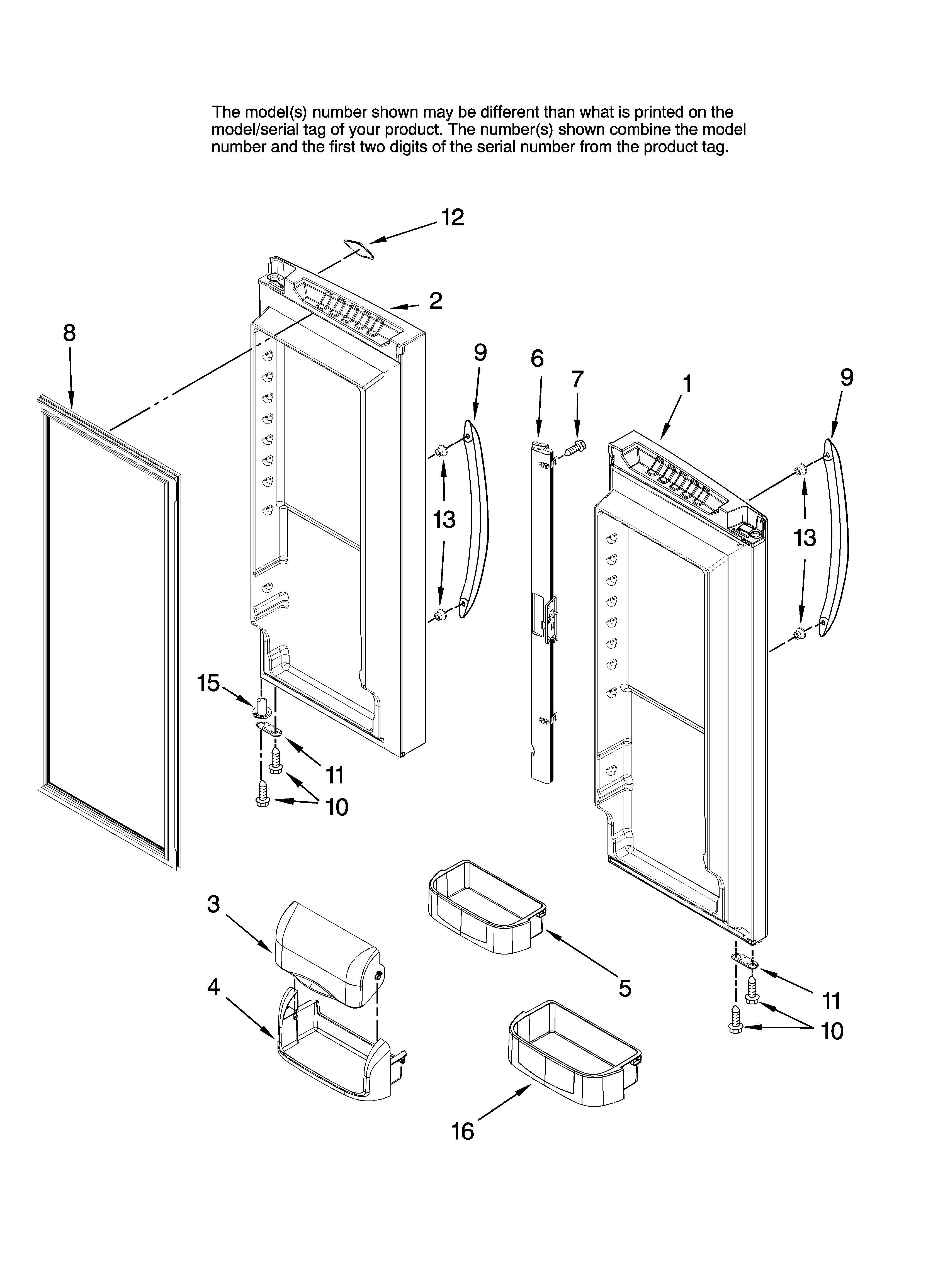 Refrigerator door parts