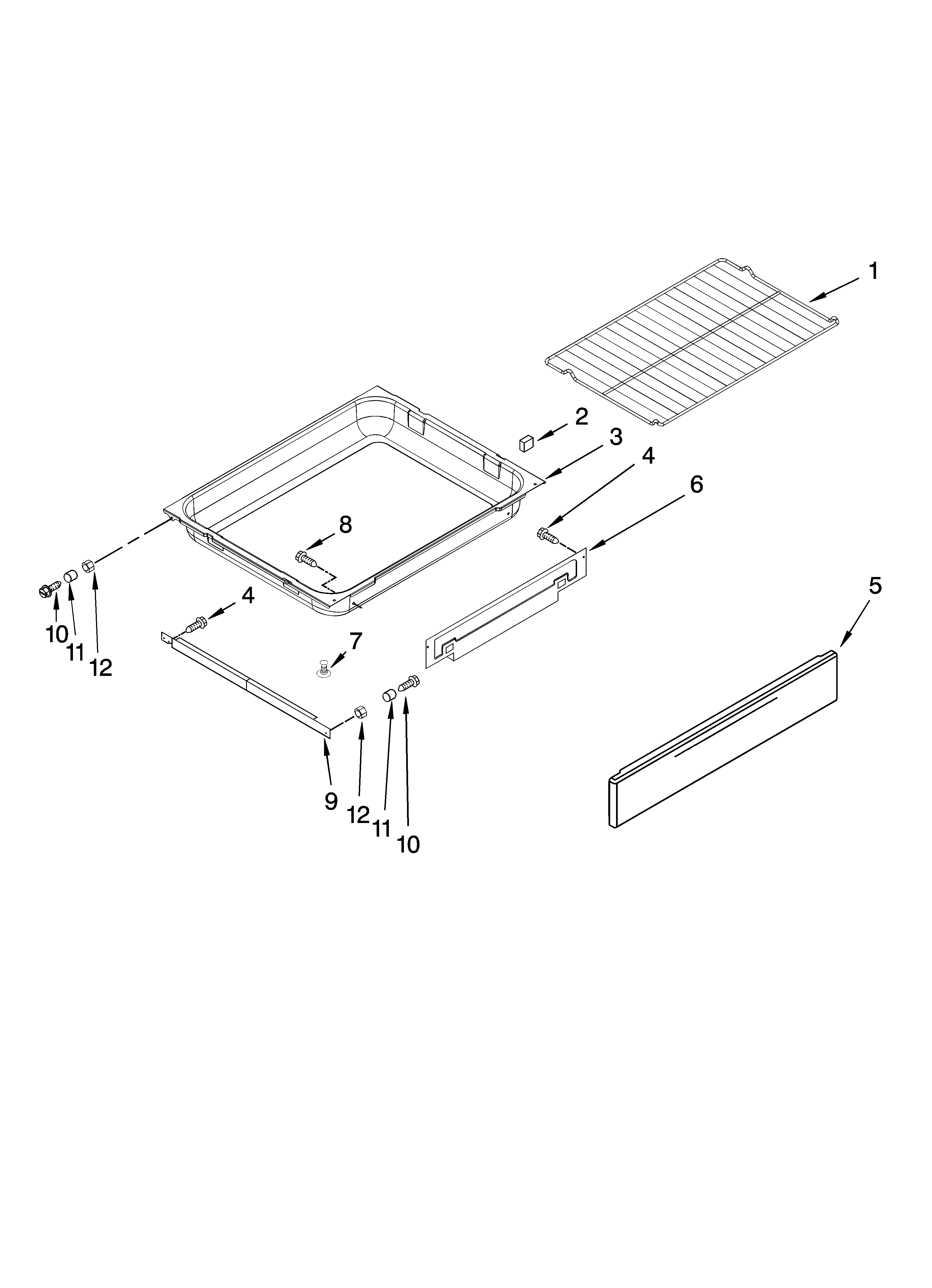 Drawer and rack parts, optional parts (not included)