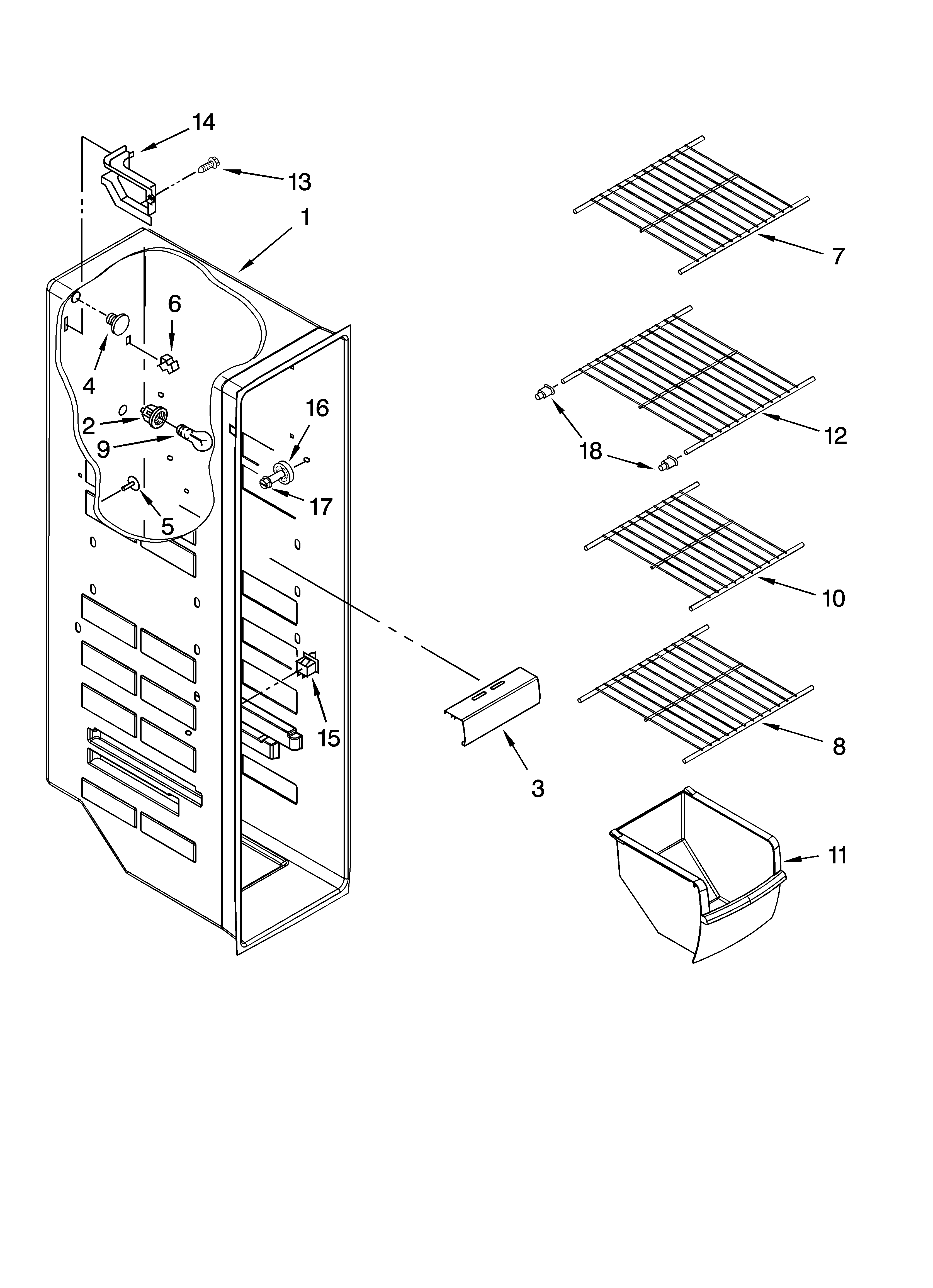 Freezer liner parts