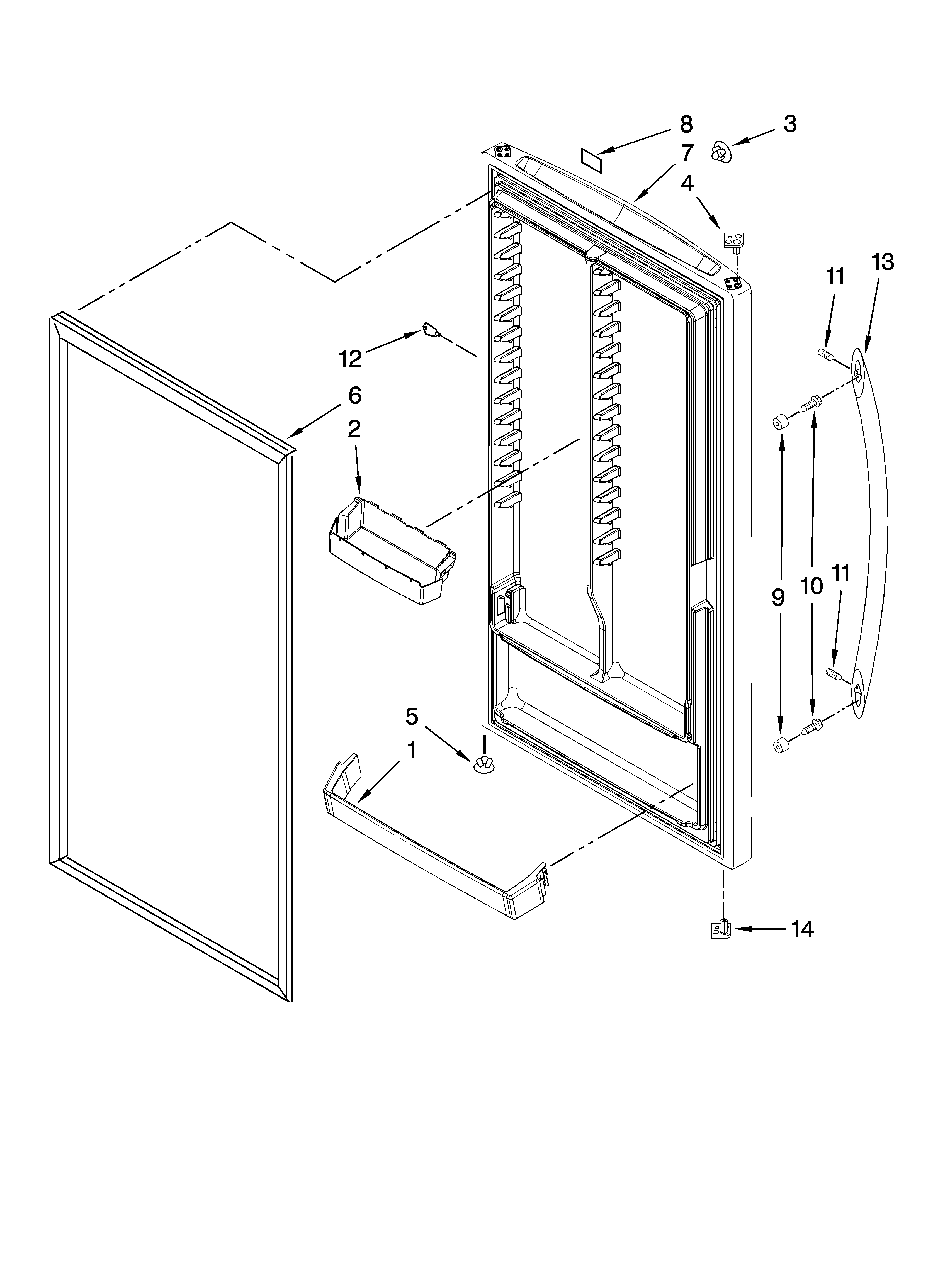 Door parts, optional parts (not included)
