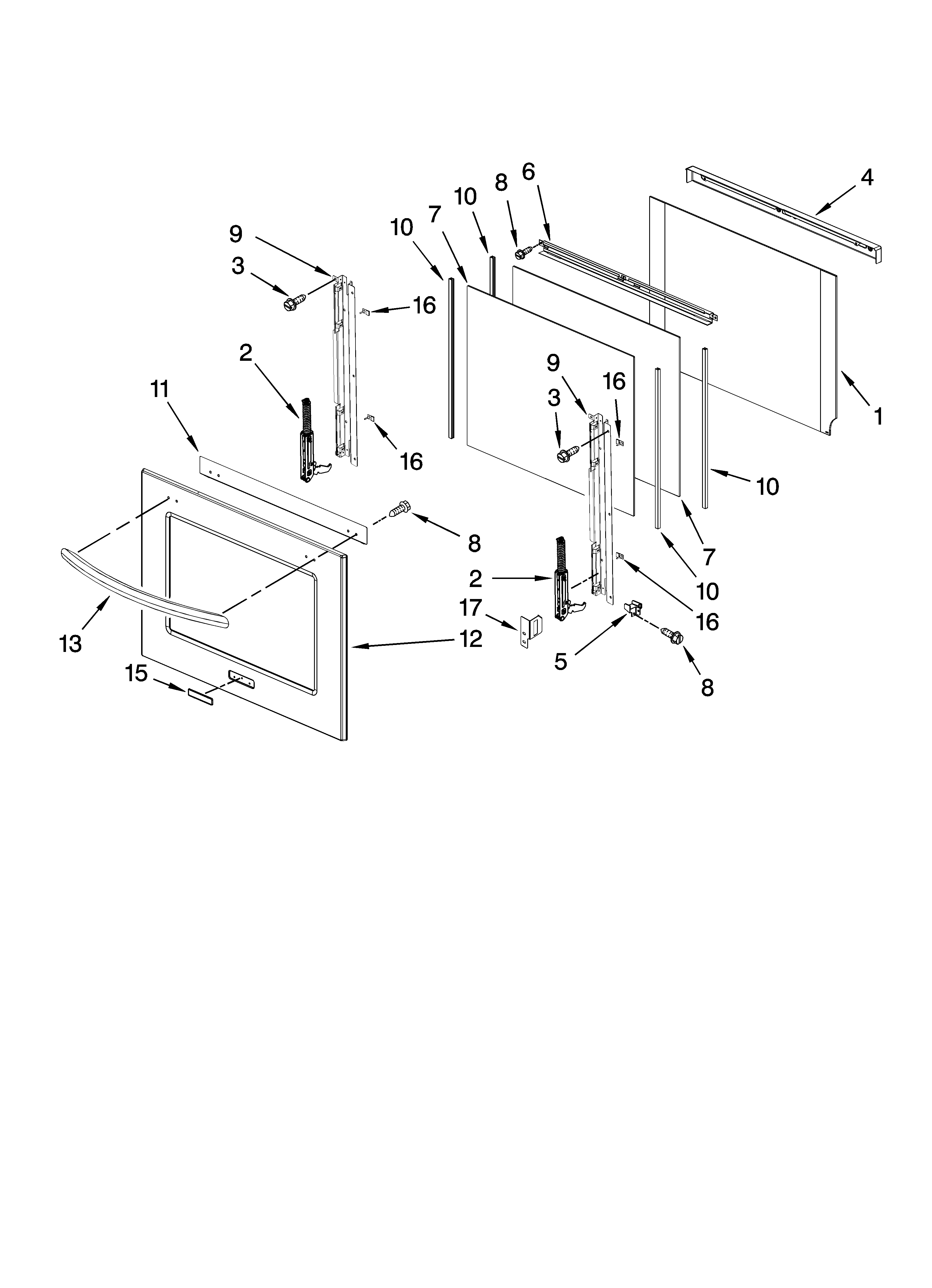 Oven door parts