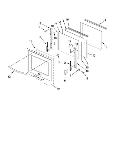 Oven door parts