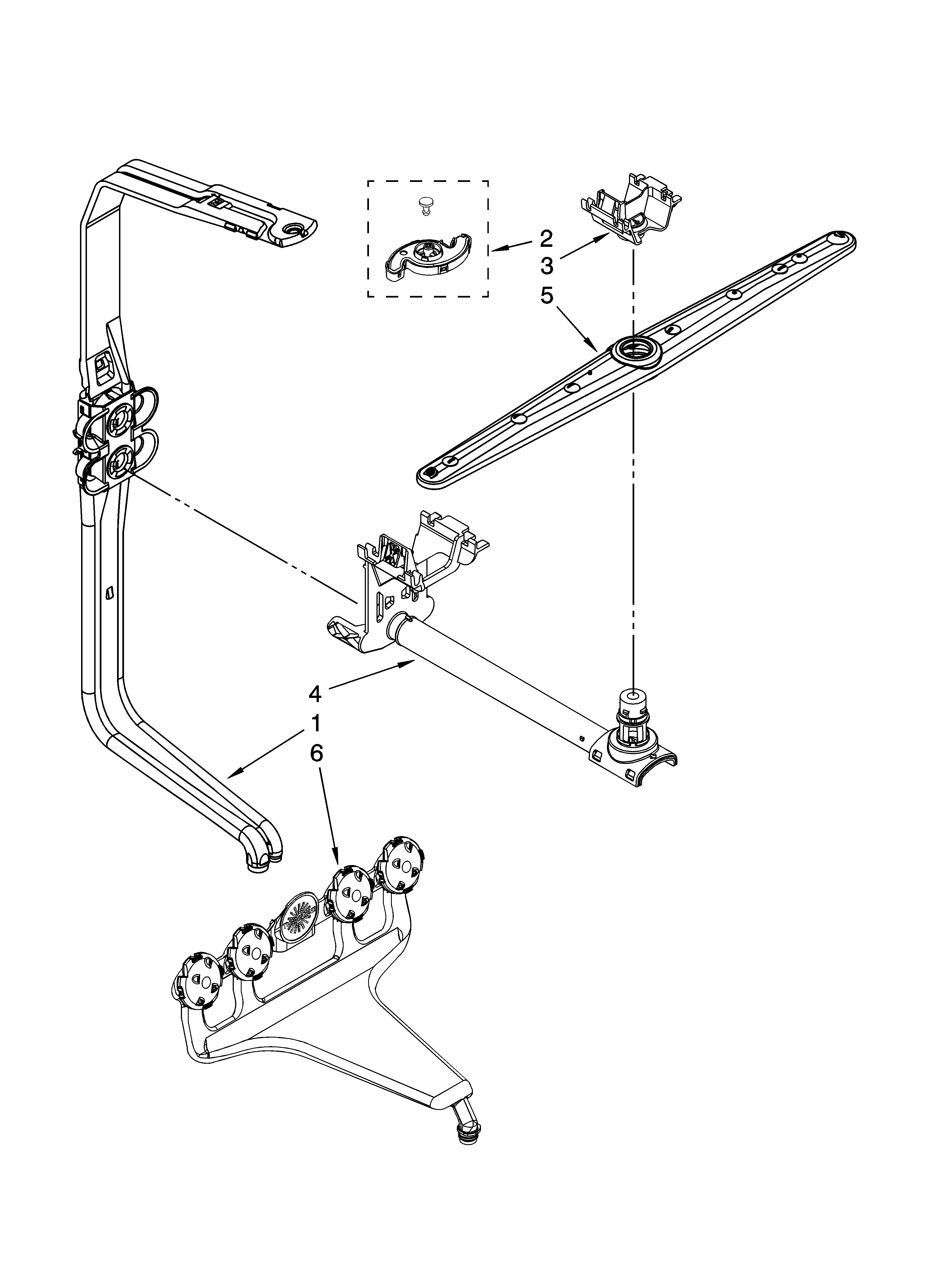 Upper wash and rinse parts