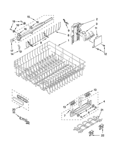 Upper rack and track parts
