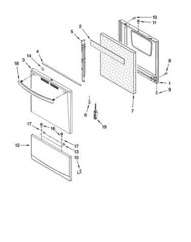 Oven door and drawer parts