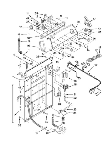 Controls and rear panel parts