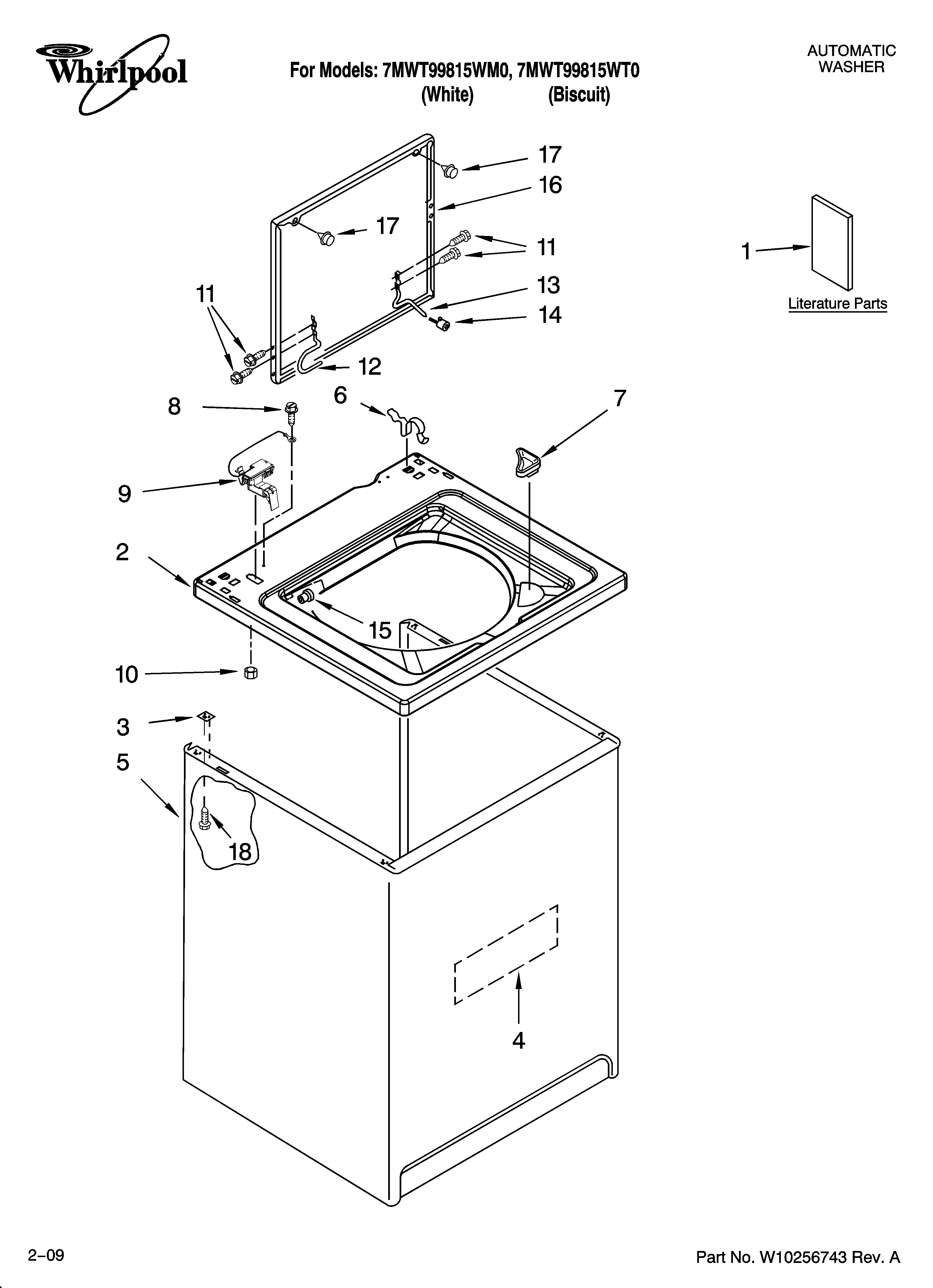 TOP AND CABINET PARTS