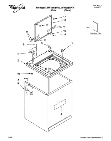 Top and cabinet parts