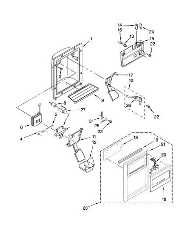 Dispenser front parts