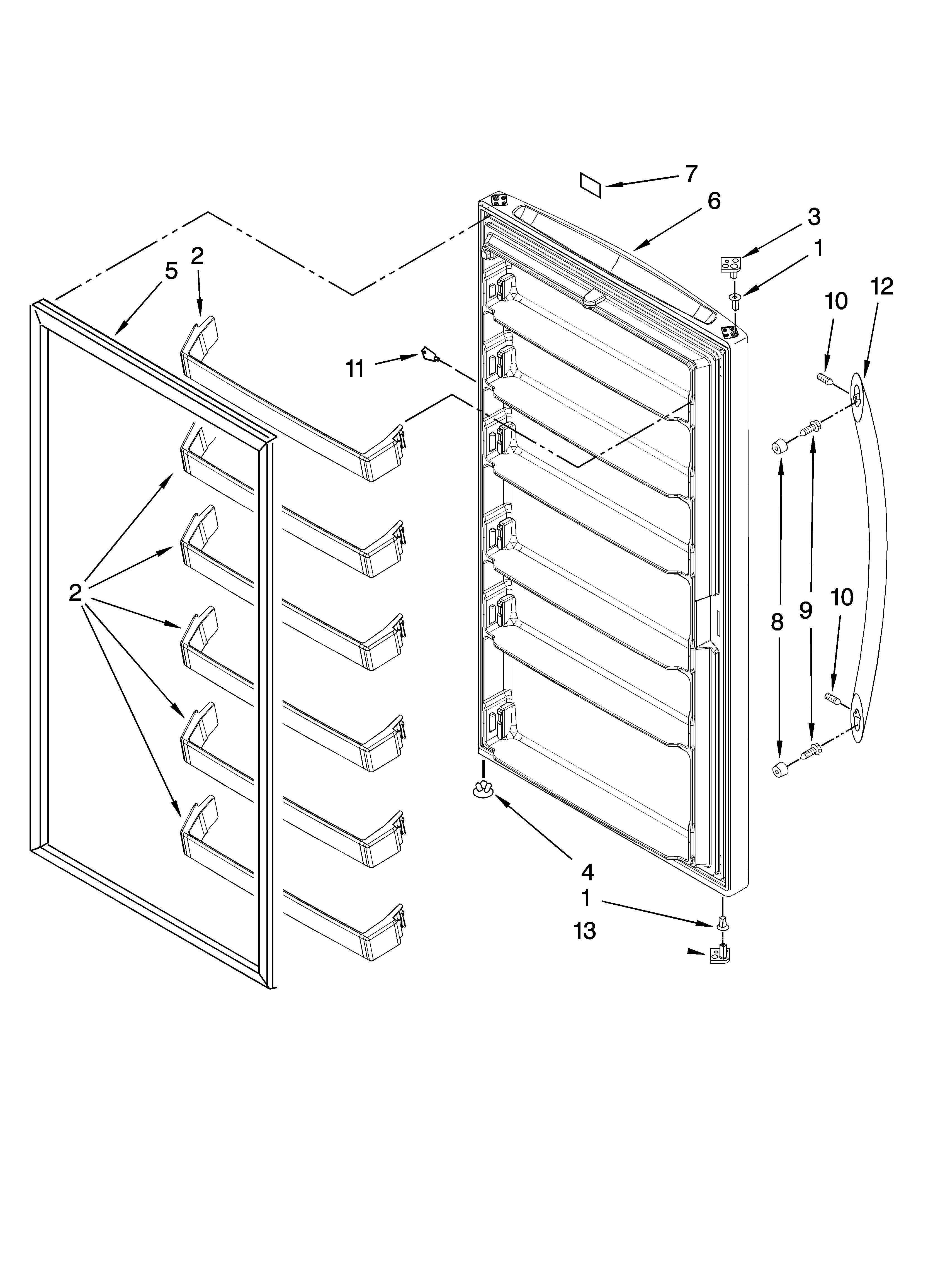 Door parts, optional parts (not included)