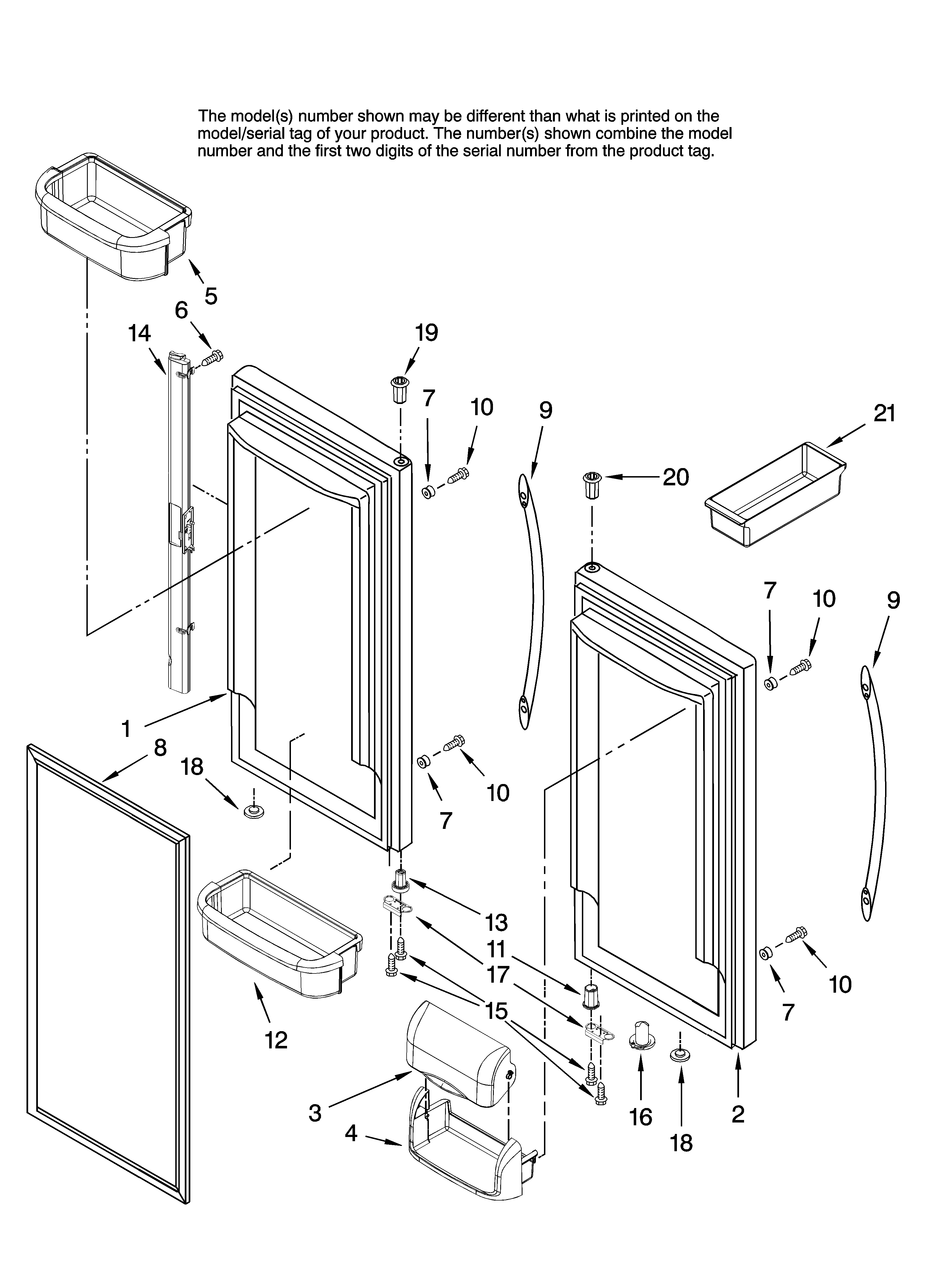 Refrigerator door parts