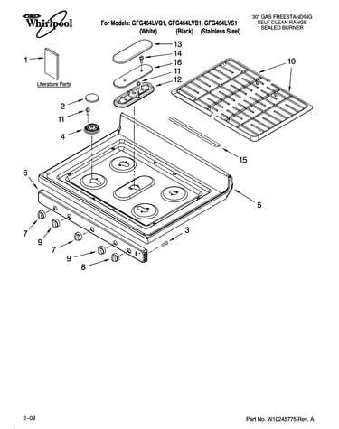 Cooktop parts