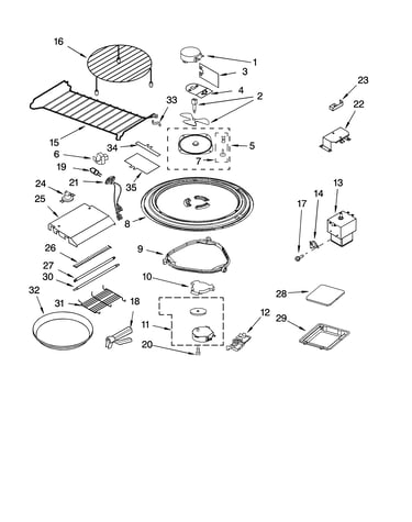 Magnetron and turntable parts