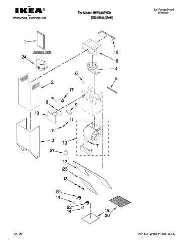 Range hood parts