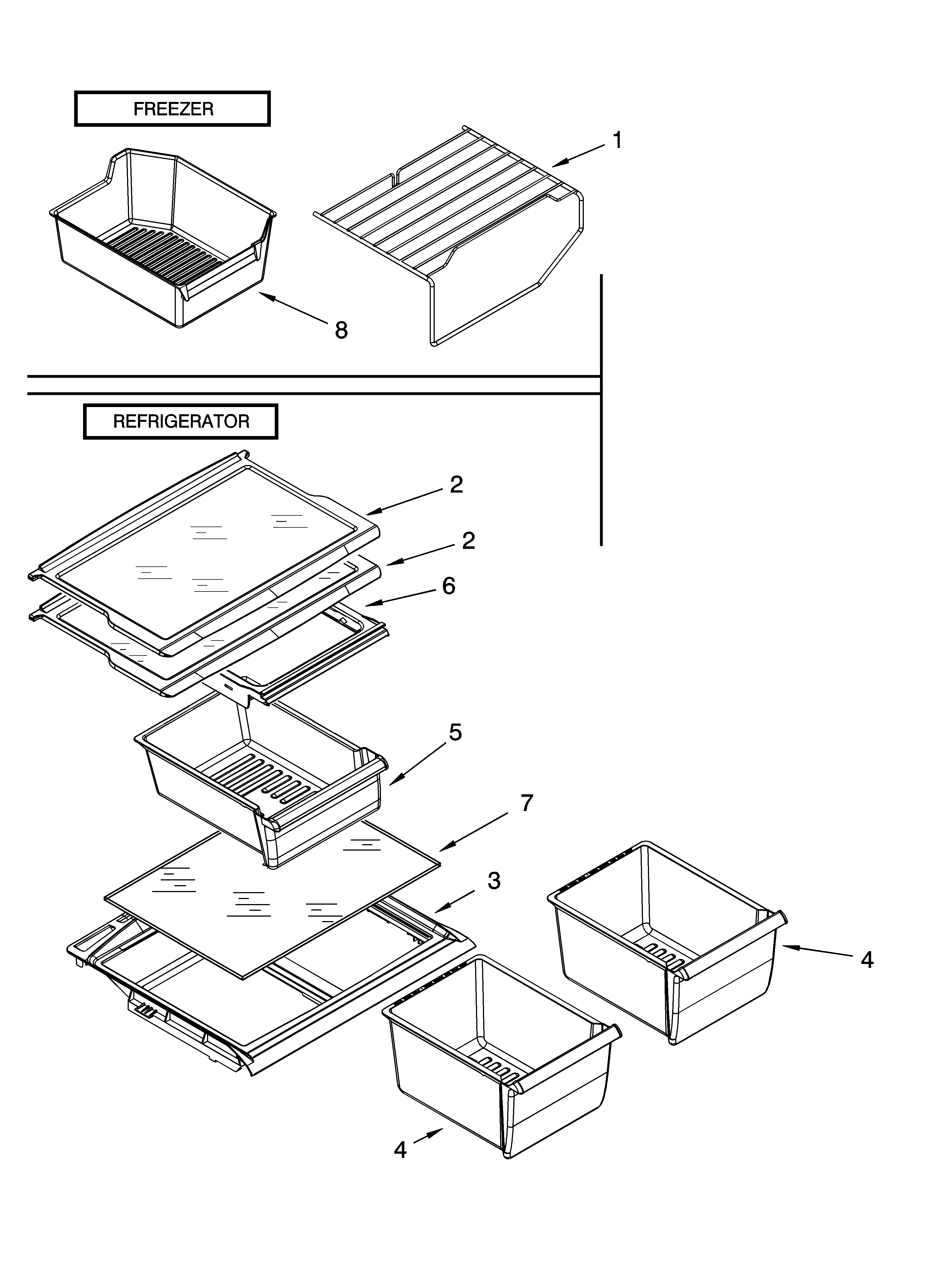 Shelf parts, optional parts