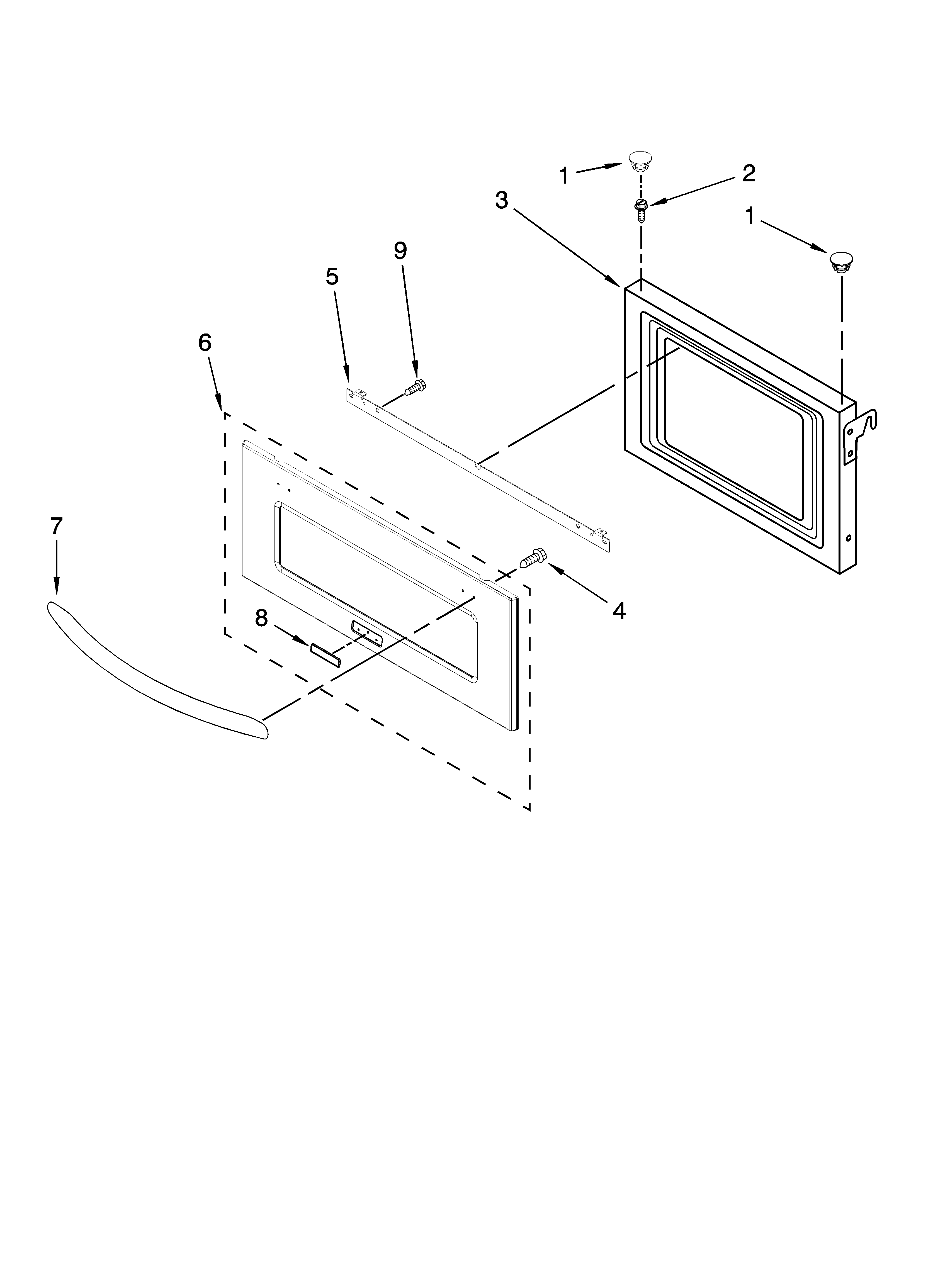 Microwave door parts