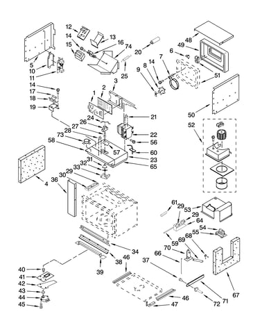 Cabinet and stirrer parts