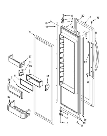 Refrigerator door parts