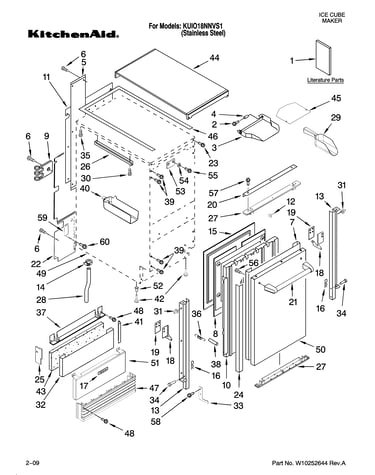 Cabinet liner and door parts