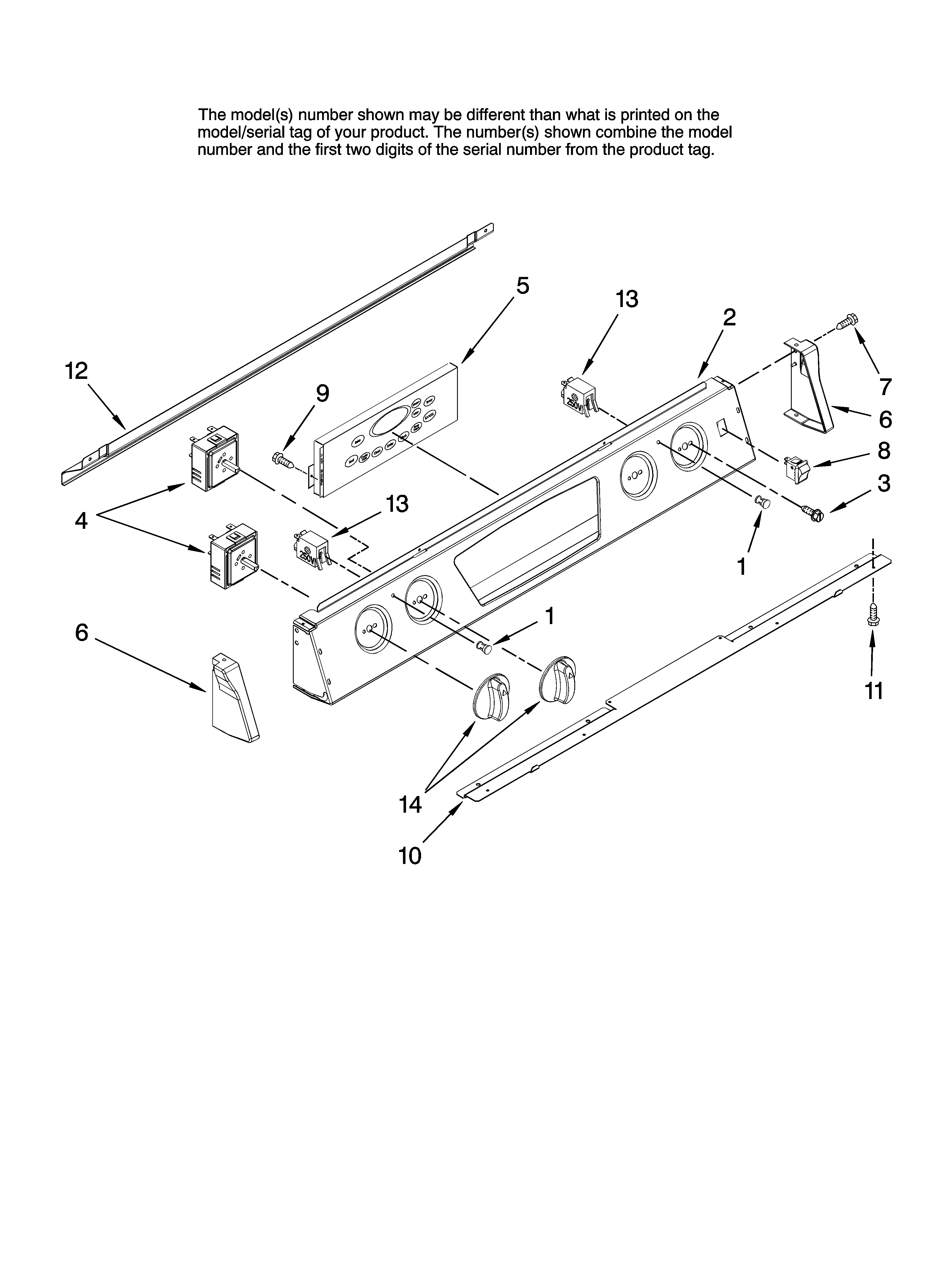Control panel parts
