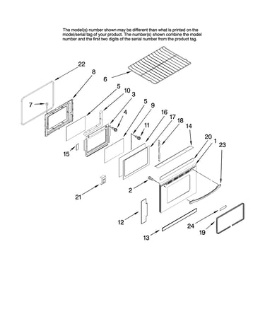 Door and rack parts, optional parts (not included)