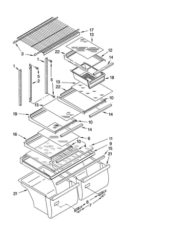 Shelf parts, optional parts (not included)