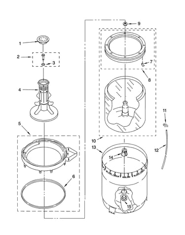 Agitator, basket and tub parts