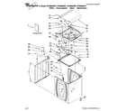 Whirlpool WTW6800WE1 top and cabinet parts diagram