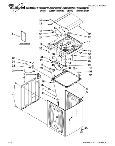 Top and cabinet parts