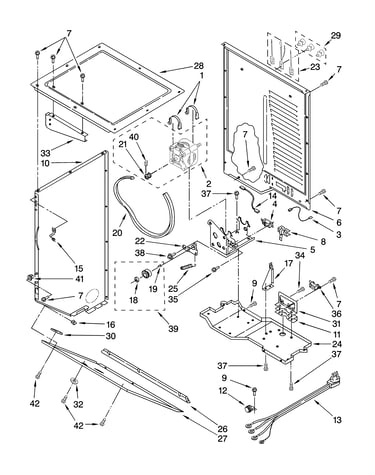 Dryer cabinet and motor parts