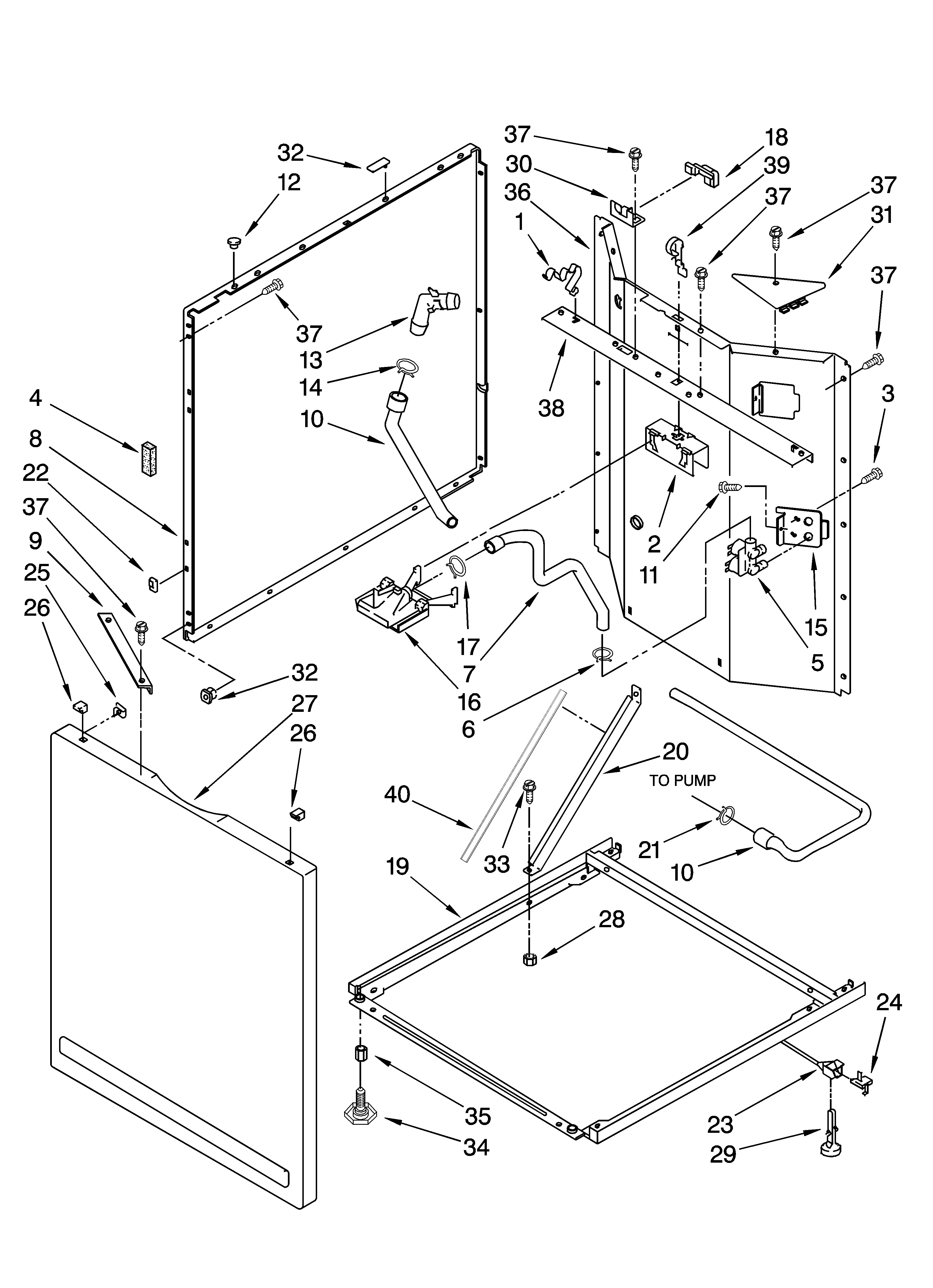 Washer cabinet parts
